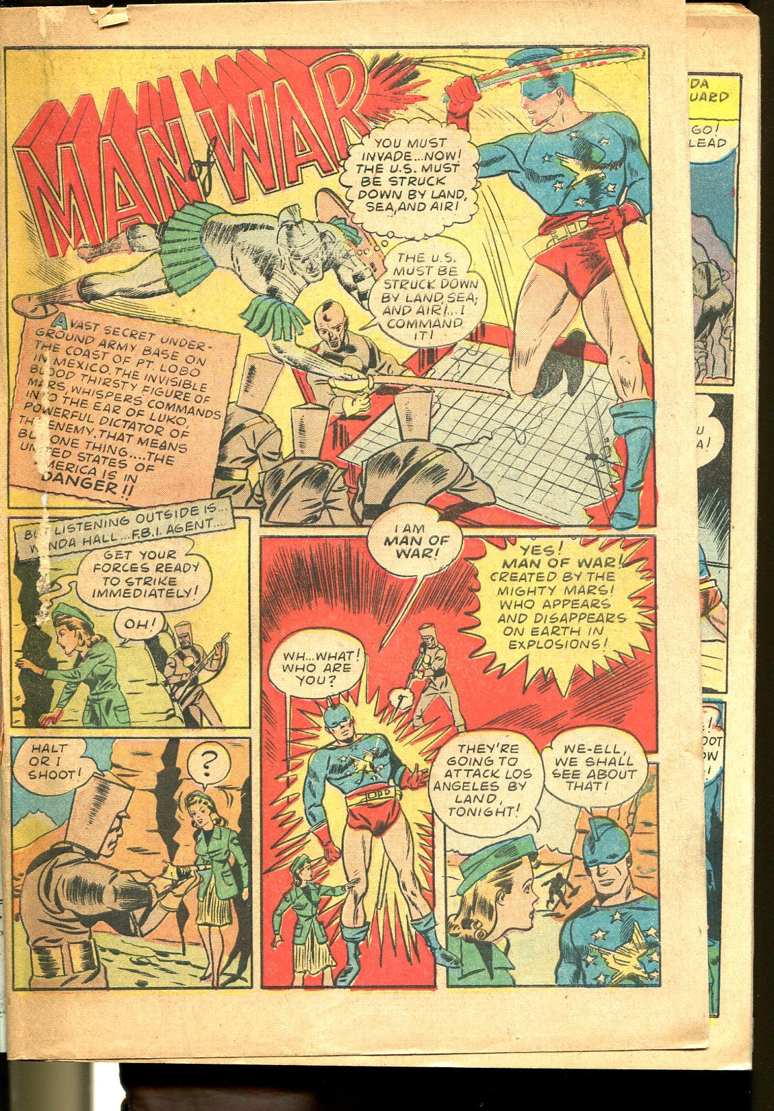 Man of War #1 1941-Centaur-1st issue-Liberty Guards-Vapo-man-Fire-man-Sentinel-P [Poor] [Softcover]
