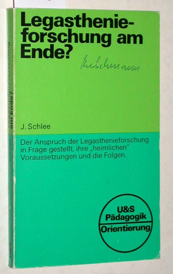 Legasthenieforschung am Ende?. - Schlee, Jörg