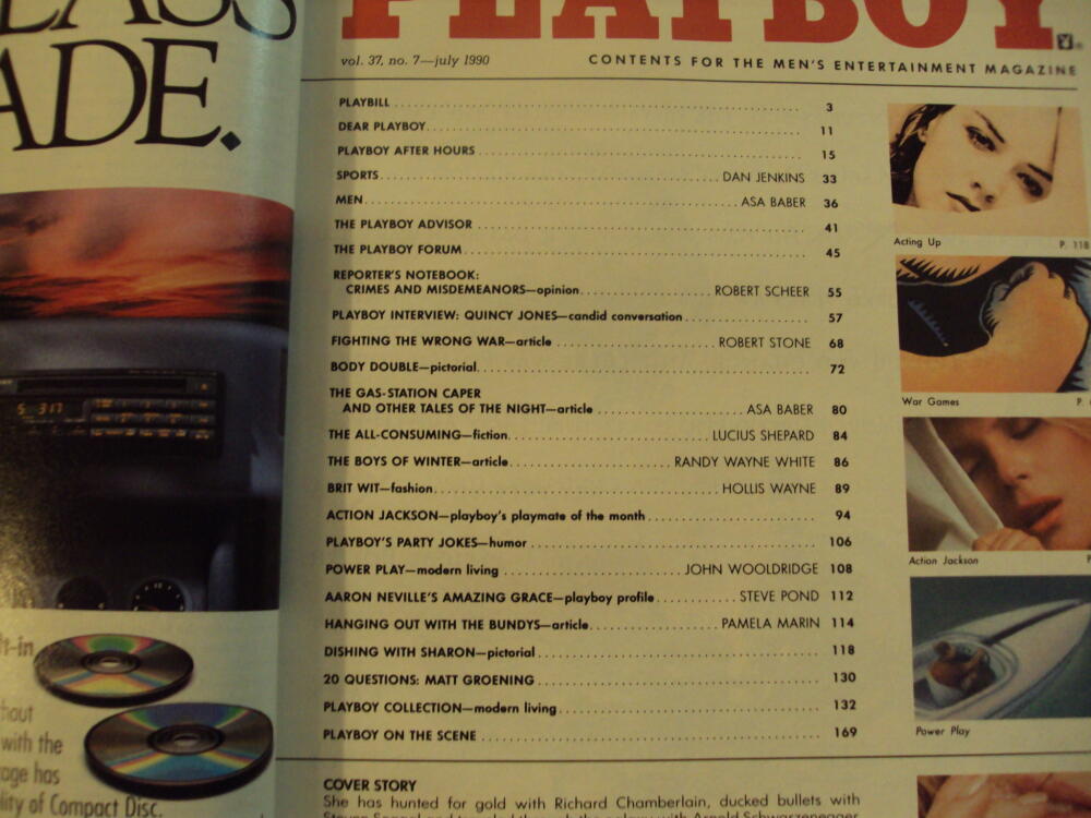 Playboy Jul 1990 Sharon Stone (Naked); Aaron Neville (Not Naked): (1990) Magazine / Periodical