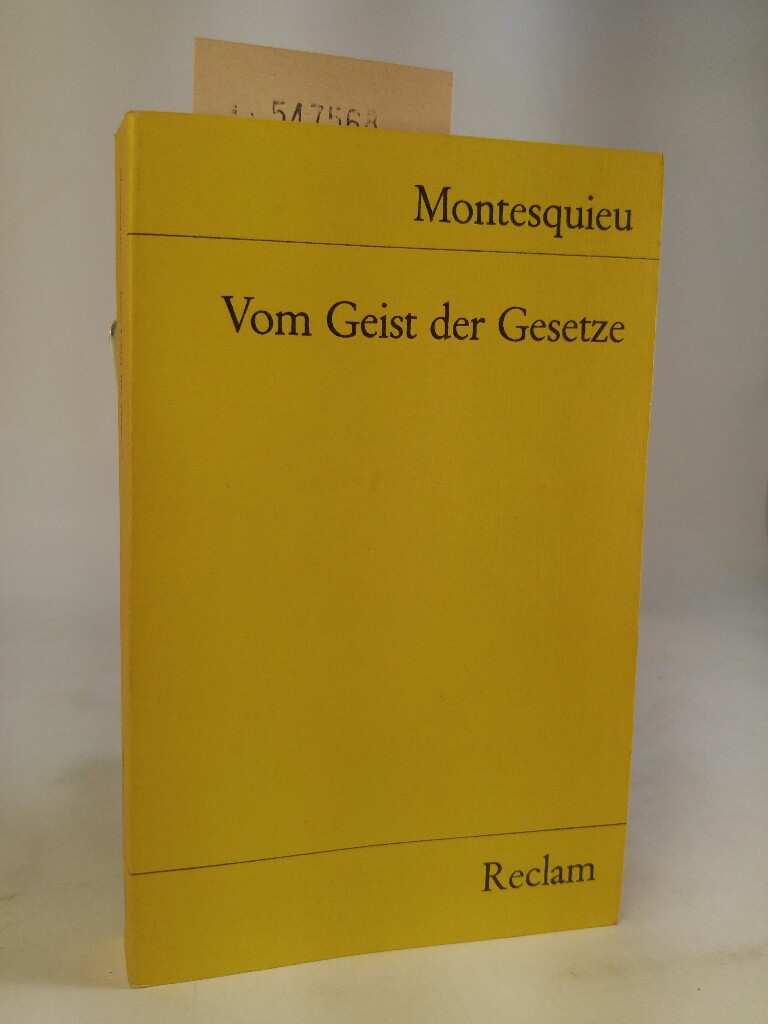 Montesquieu Vom Geist Der Gesetze montesquieu vom geist der gesetze - ZVAB