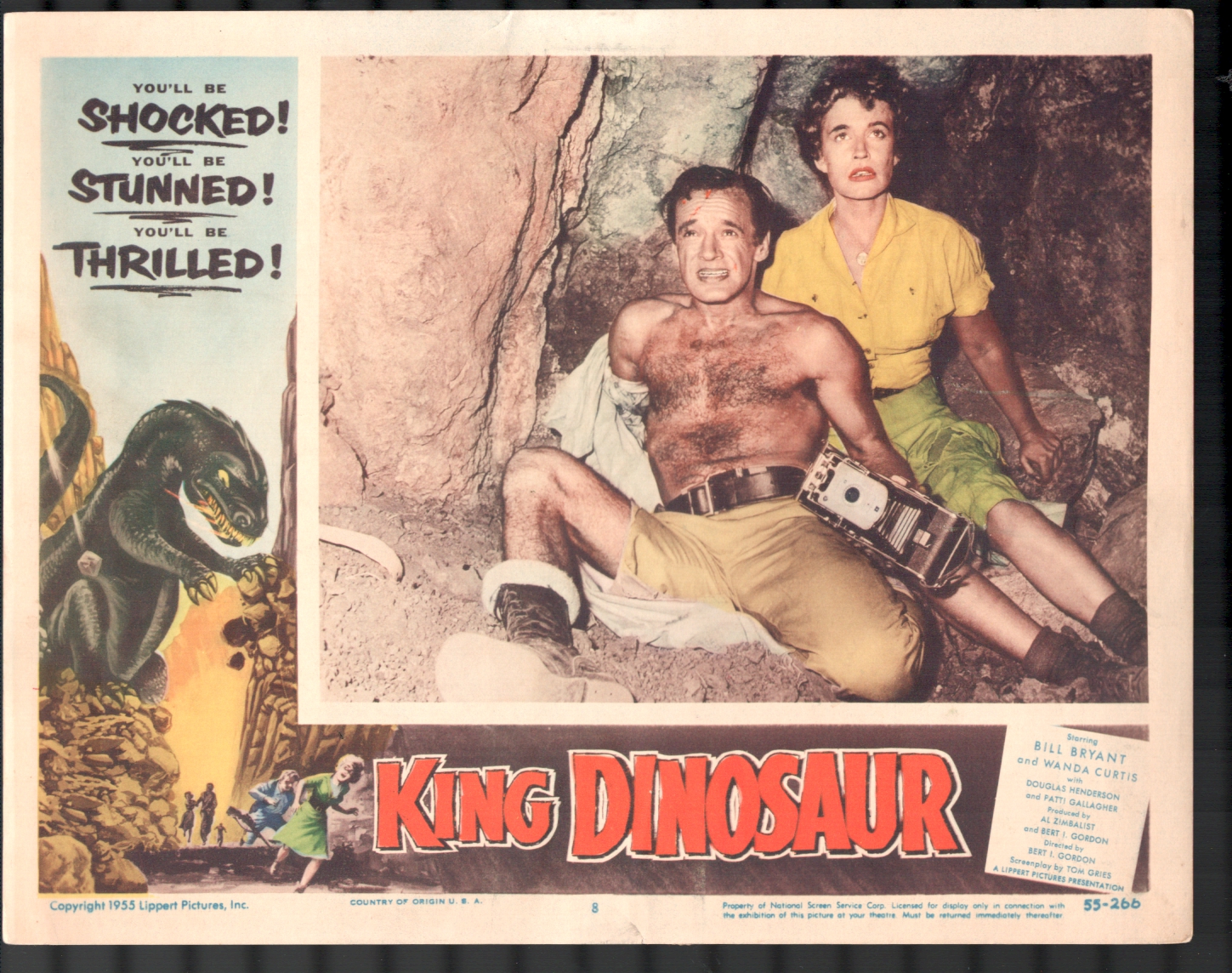 King Dinosaur #8 Lobby Card 11x14 William Bryant Wanda Curtis: (1955)  Photograph | DTA Collectibles
