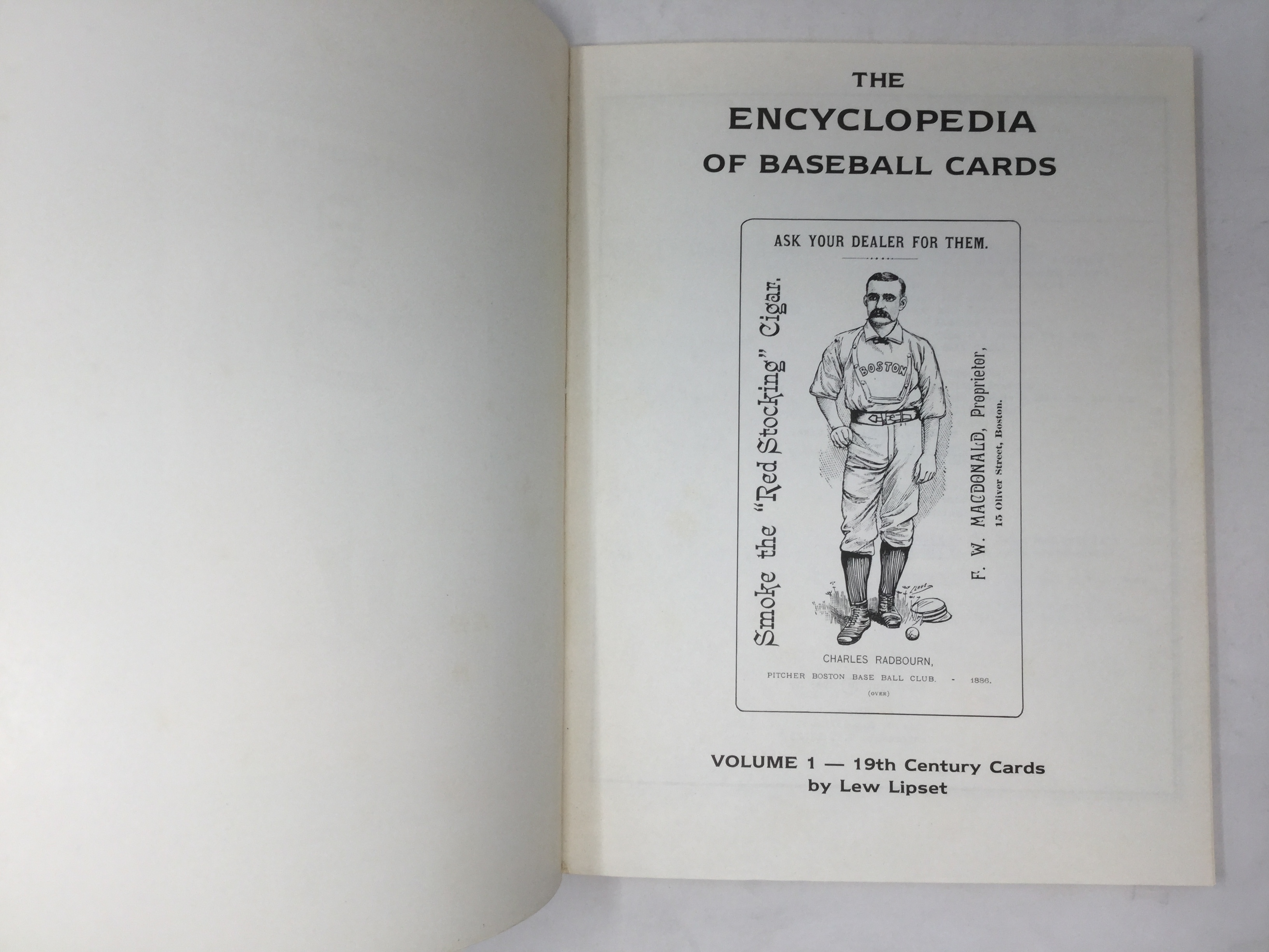 Encyclopedia of Baseball Cards Vol 1. by Lipset, Lew Fine Soft cover