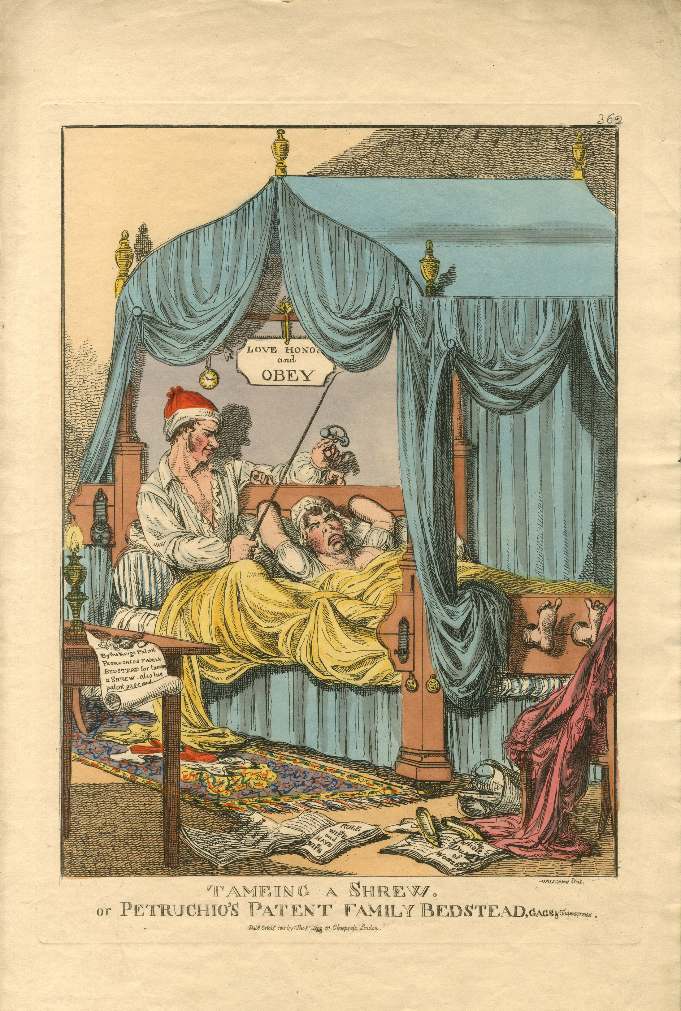 Tameing a Shrew; or, Petruchio's patent family bedstead, gags & thumscrews. PRINT. WILLIAMS, Charles. [ ] [Softcover]