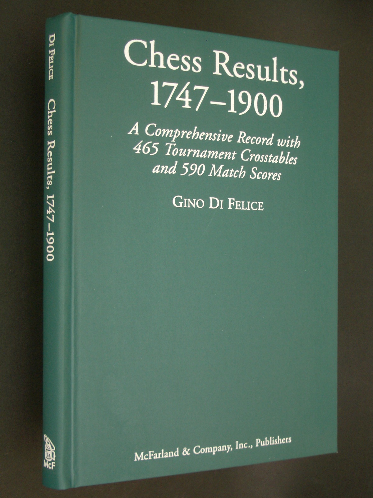 Chess Results, 1747-1900: A Comprehensive Record with 465 Tournaments  Crosstables and 590 Match Scores - Di Felice, Gino; Felice, Gino Di:  9780786420414 - AbeBooks