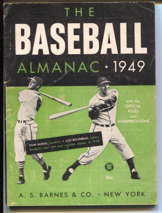 Baseball Almanac-1949-Stan Musial-Lou Boudreau-1948 World  Series-history-VG/FN: Very Good Softcover/Paperback (1949)