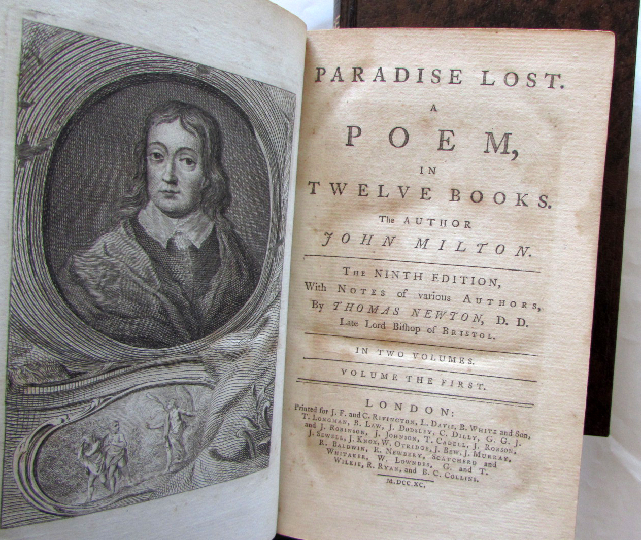 Paradise Lost : A poem, in twelve books. The author John Milton. The ninth edition, with notes of various authors, by Thomas Newton, In two Volumes - Milton, John; Newton, Thomas