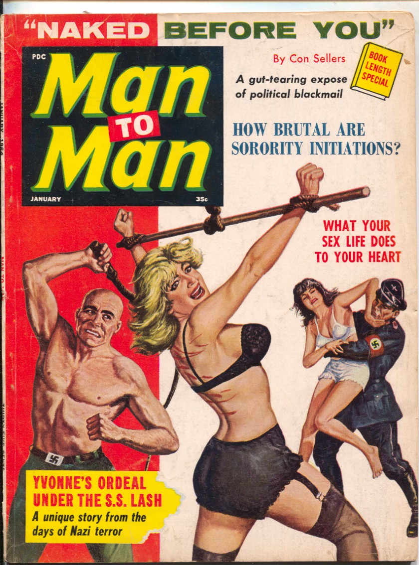 Man To Man 1/1964-Blonde in lingerie is bound to a rack and whipped -Exploitation-Cheesecake pix-VG/FN (1964) Magazineandnbsp;/andnbsp;Periodical DTA Collectibles picture
