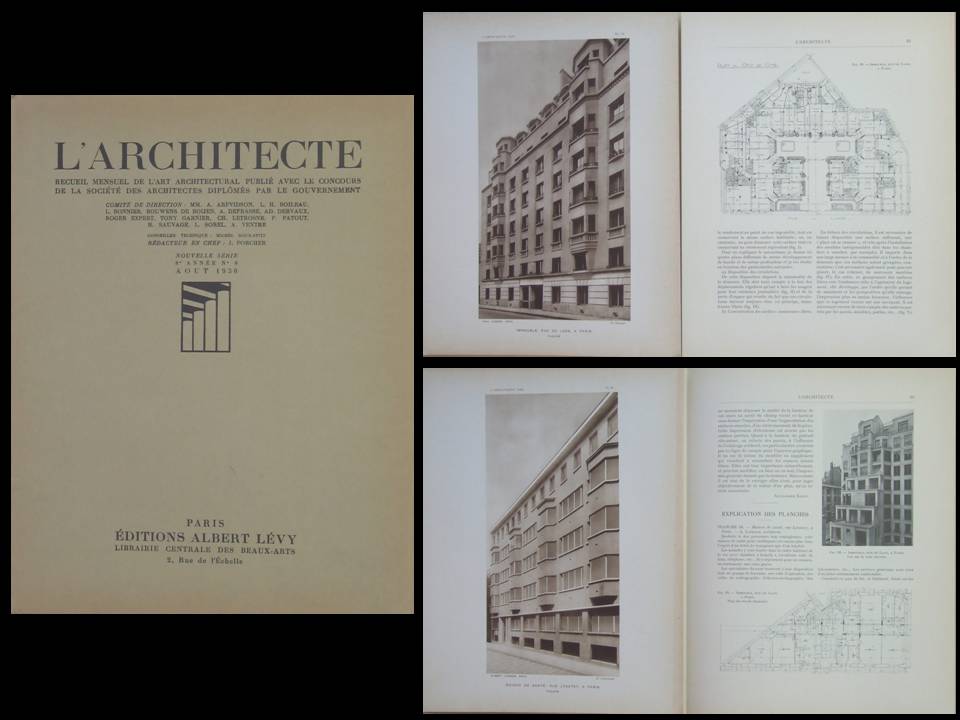L'ARCHITECTE - AOUT 1930 - PARIS, 10 RUE LIAUTEY, 17 RUE DU LAOS ...