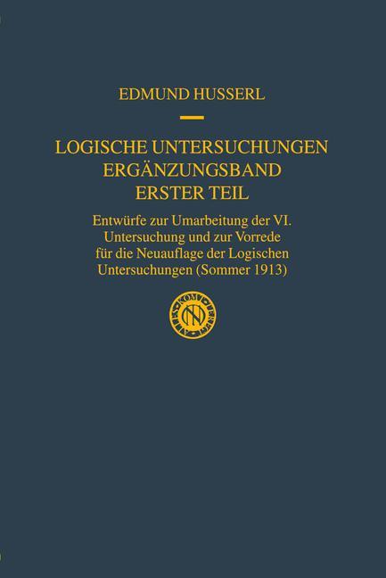 Logische Untersuchungen Ergaenzungsband Erster Teil - Edmund Husserl