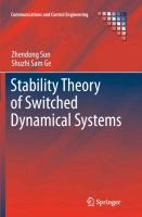 Stability Theory of Switched Dynamical Systems - Zhendong Sun|Shuzhi Sam Ge