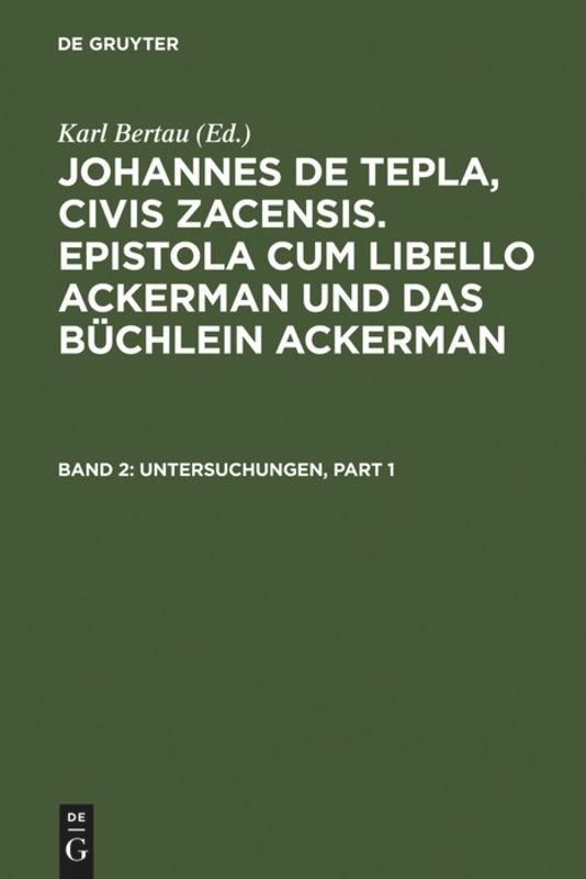 Untersuchungen - Johannes von Tepl
