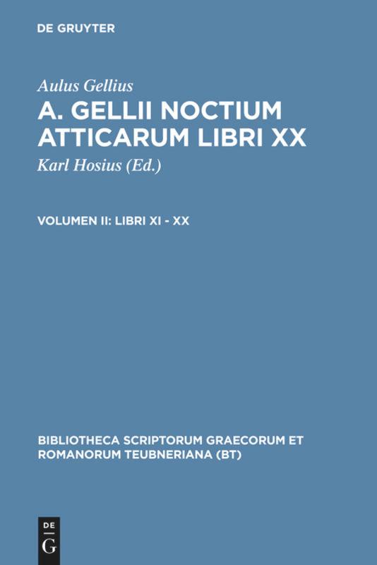 Libri XI - XX - Gellius, Aulus