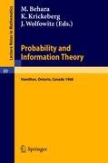 Probability and Information Theory - Behara, M.|Krickeberg, K.|Wolfowitz, J.
