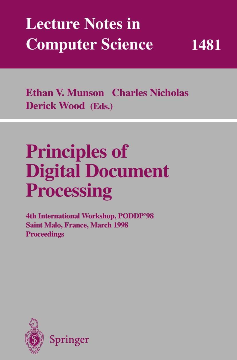 Principles of Digital Document Processing - Munson, Ethan V.|Nicholas, Charles|Wood, Derick