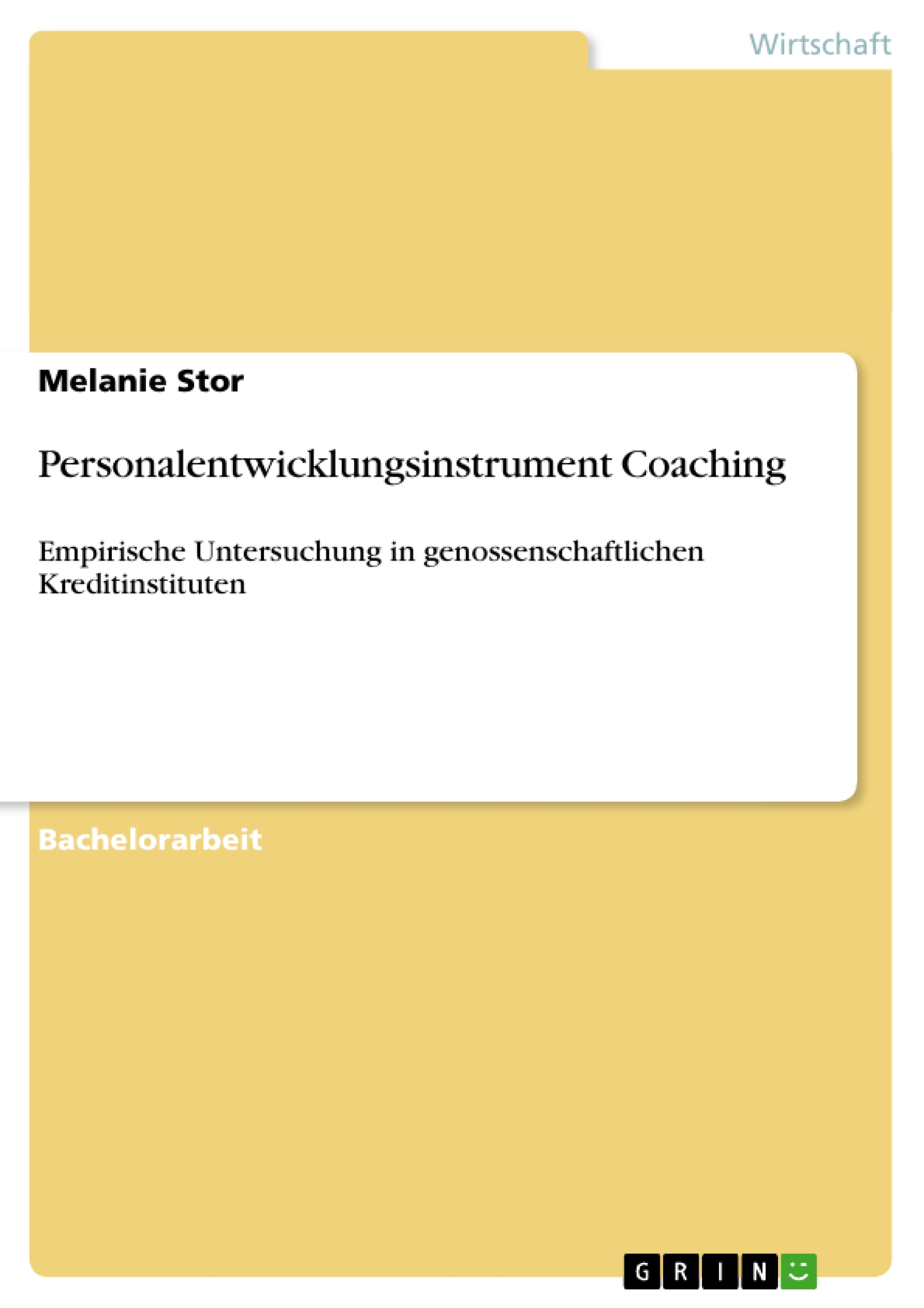 Personalentwicklungsinstrument Coaching - Stor, Melanie