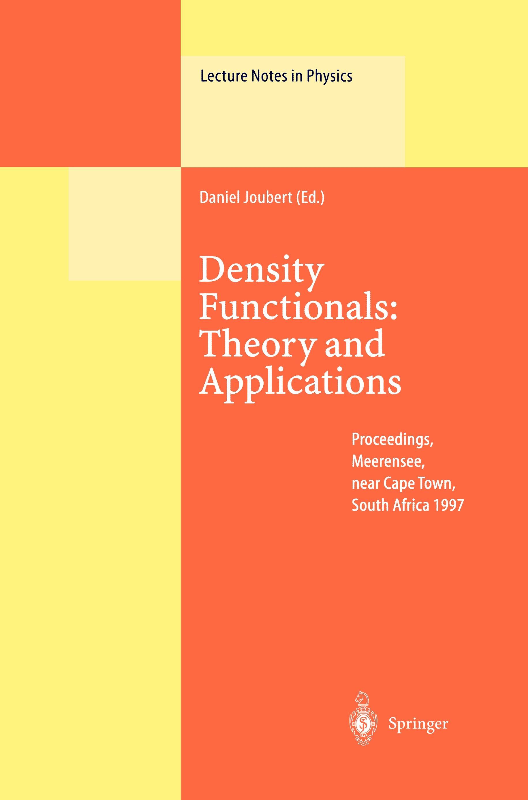 Density Functionals: Theory and Applications - Joubert, Daniel