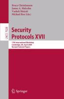 Security Protocols XVII - Christianson, Bruce|Malcolm, James A.|Matyás, Vashek|Roe, Michael