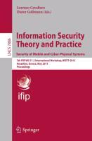 Information Security Theory and Practice. Security of Mobile and Cyber-Physical Systems - Cavallaro, Lorenzo|Gollmann, Dieter