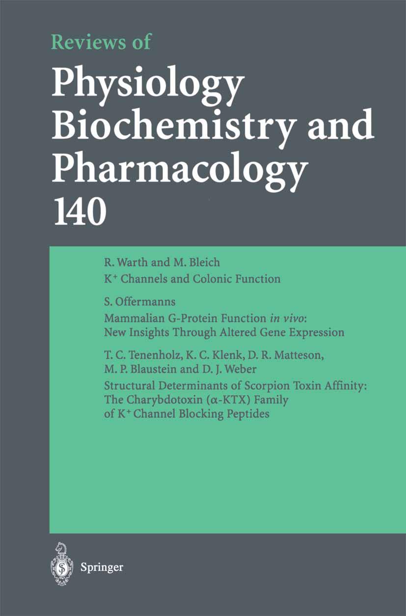 Reviews of Physiology, Biochemistry and Pharmacology - M. P. Blaustein|R. Greger|H. Grunicke|W. J. Lederer|L. M. Mendell|A. Miyajima|N. Pfanner|HG. Schultz|R. Jahn|M. Schweiger