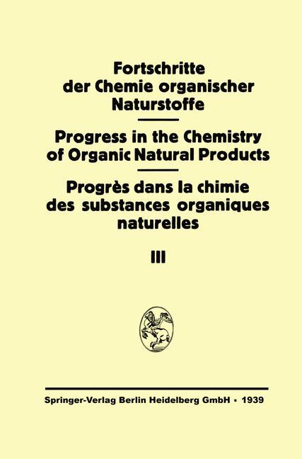 Fortschritte der Chemie Organischer Naturstoffe - Anderson, R.J.|Diels, O.|Fischer, F. G.|Pauling, L.|Siedel, W.