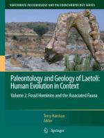 Paleontology and Geology of Laetoli: Human Evolution in Context - Harrison, Terry