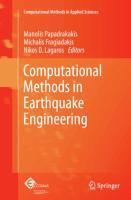 Computational Methods in Earthquake Engineering - Papadrakakis, Manolis|Fragiadakis, Michalis|Lagaros, Nikos D.