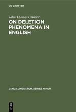 On deletion phenomena in English - Grinder, John Thomas