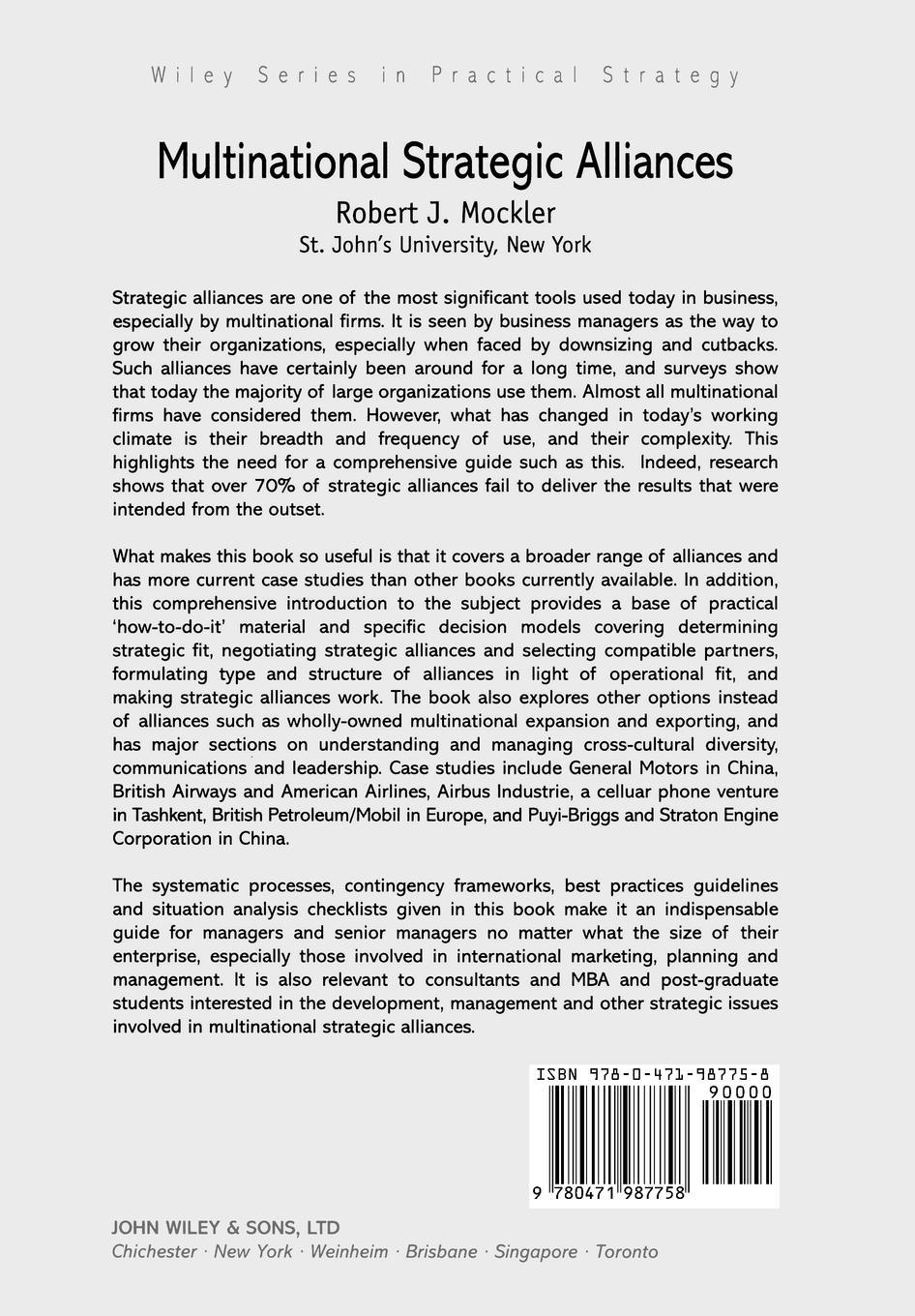 Multinational Strategic Alliances - Mockler, Robert J.