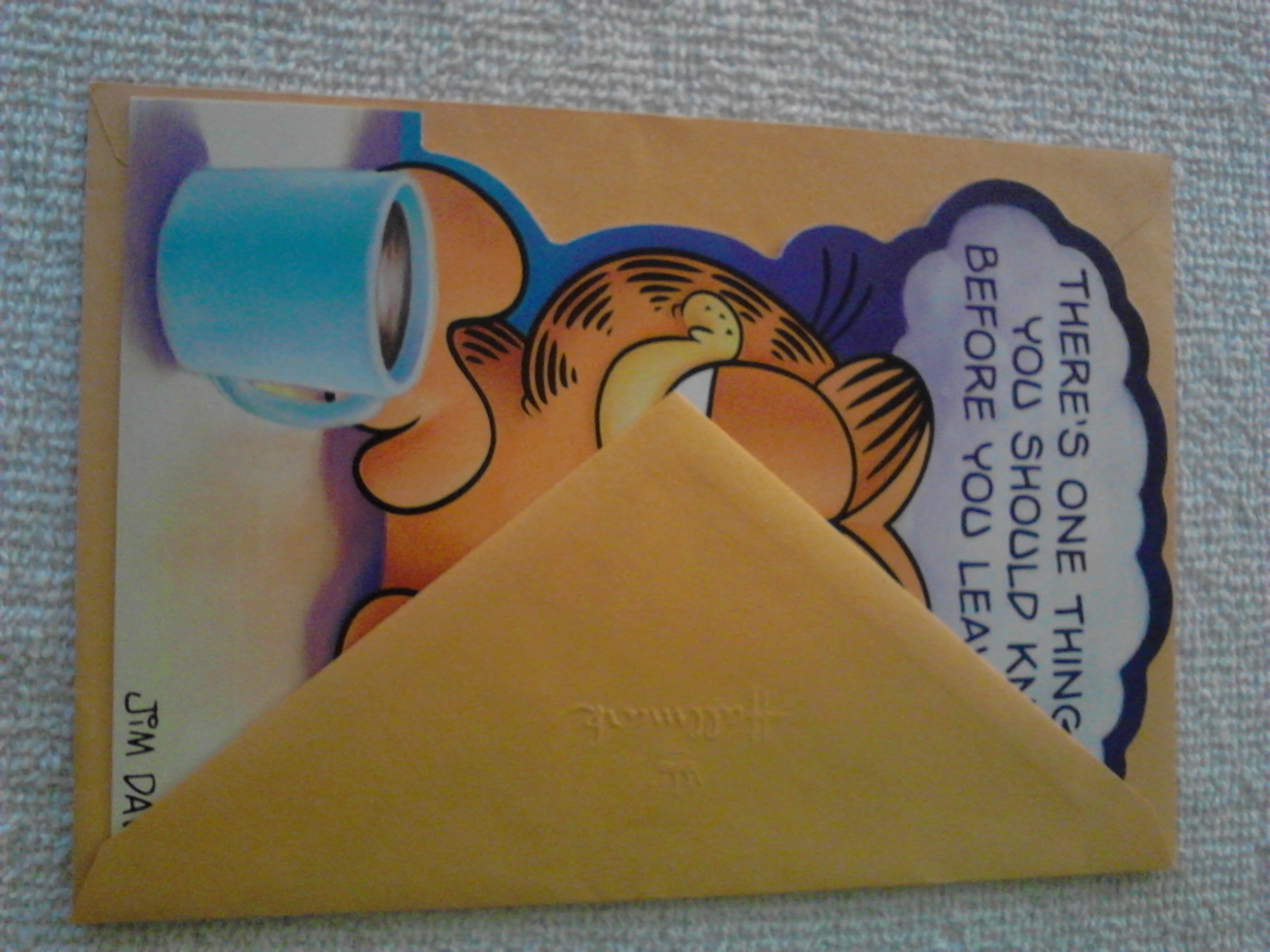 Garfield the Cat Leaving Work Greeting Card [Stationery] by Hallmark Cards, Inc. (1978