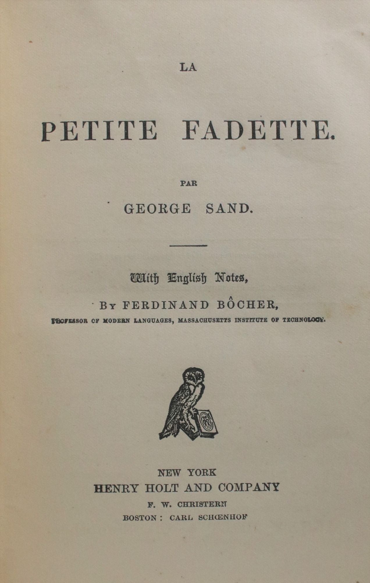 La Petite Fadette Von Sand George Very Good Hardcover 1865 la-petite-fadette-von-sand-george-very-good-hardcover-1865
