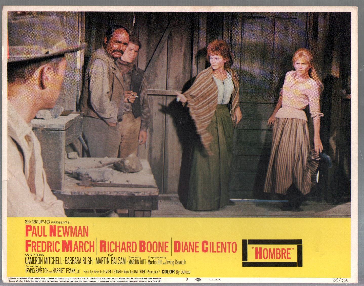 Hombre Lobby Card 8 1966 Paul Newman Martin Balsam Barbara Rush