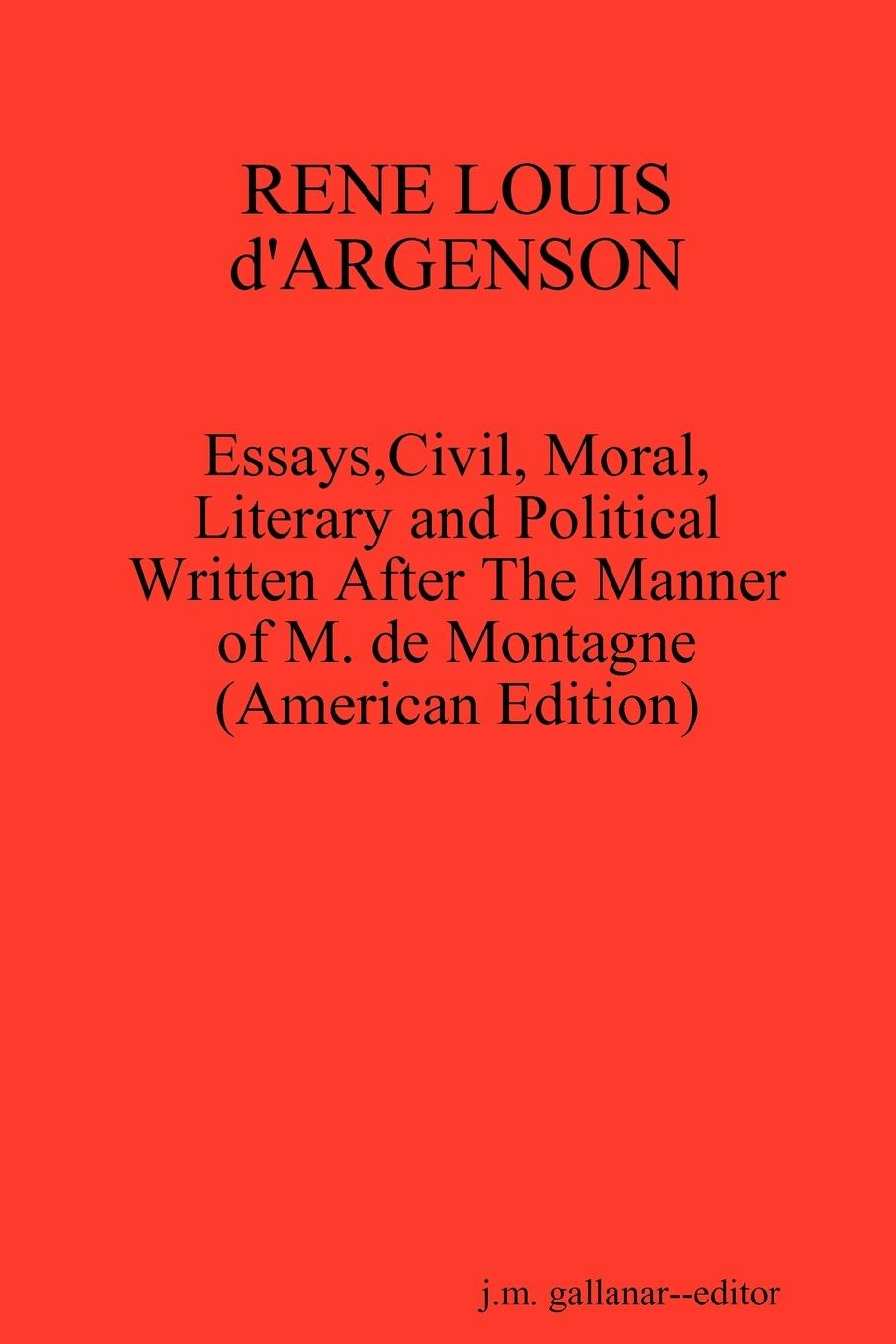RENE LOUIS d\\'ARGENSO - Gallanar--Editor, J. M.