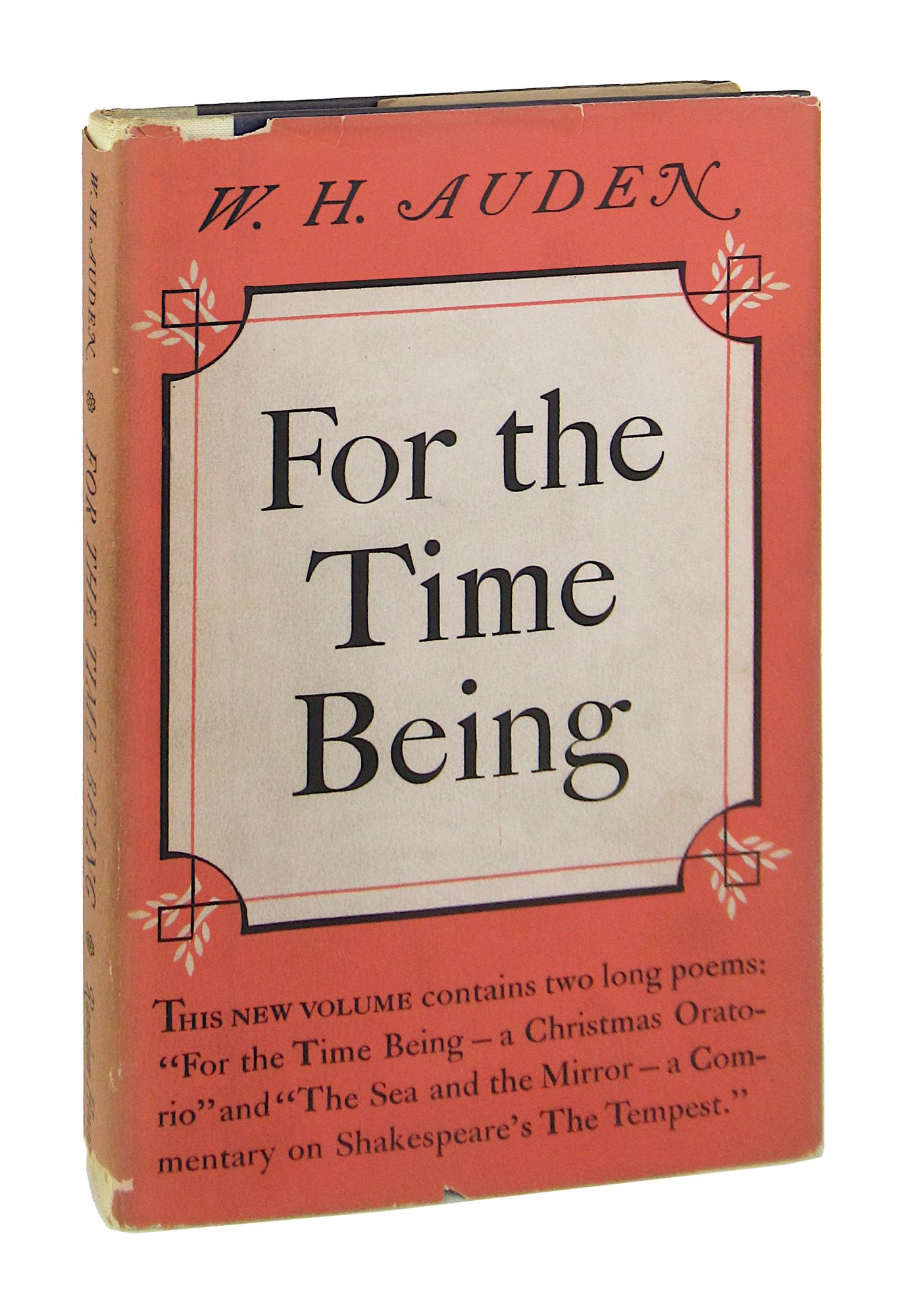 For the Time Being by W.H. Auden Very Good (1944) Capitol Hill Books, ABAA