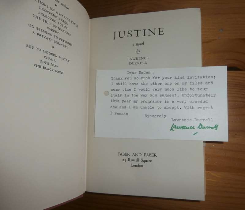 JUSTINE by Durrell, Lawrence Near Fine Hardcover (1957) 1st Edition