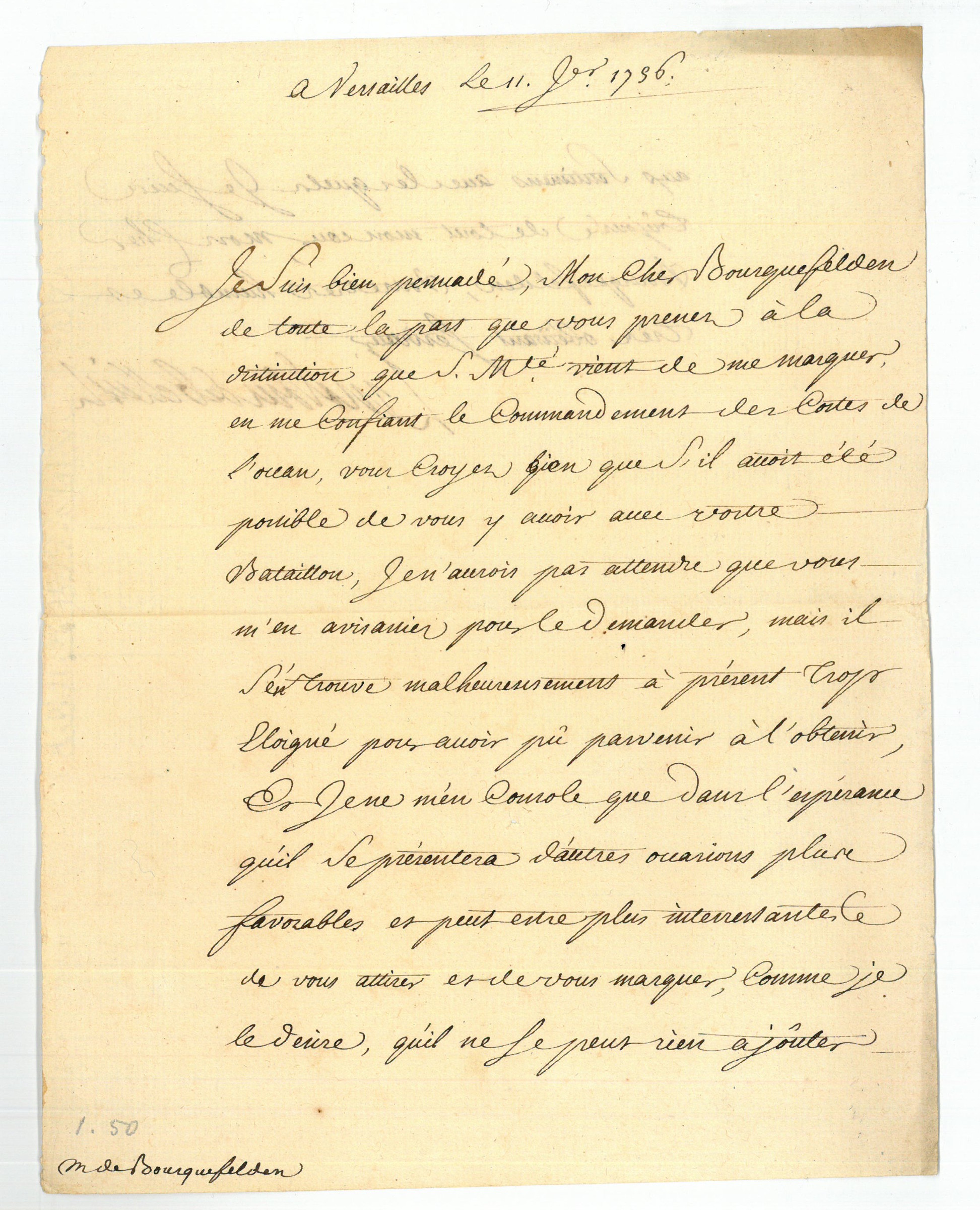 Brief mit eigenh. U. Fouquet de Belle-Isle, Charles Louis Auguste, Minister und Marschall von Frankreich (1684-1761). [ ]