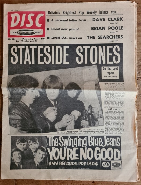 Disc.The Top Record & Musical Weekly, n° 324, week ending june,6, 1964. ( The Beatles , The Rolling Stones ). ( Rock - The Beatles ) - Collectif - Pa
