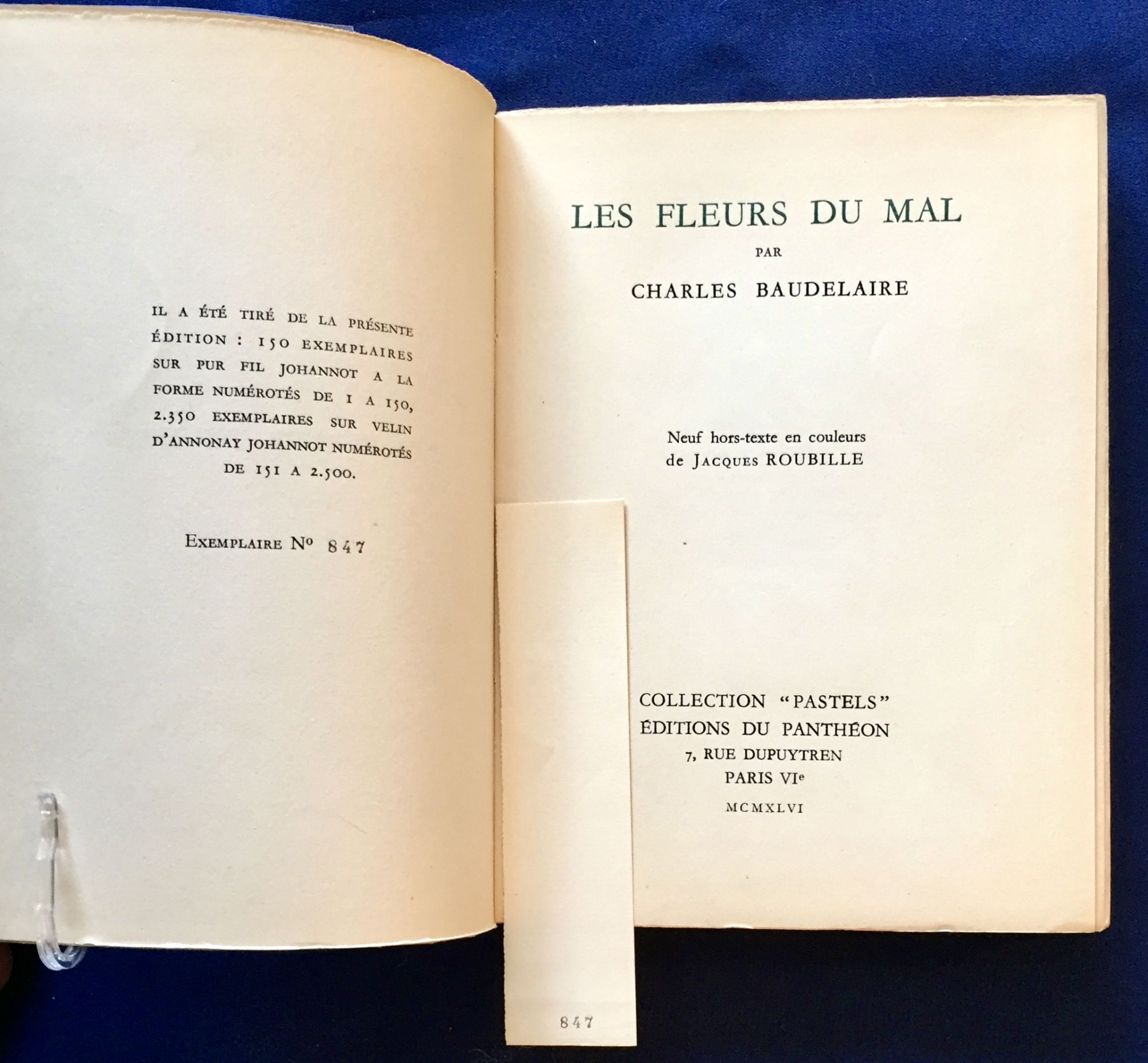 LES FLEURS DU MAL; Neuf hors-texte en couleurs / de Jacques Roubille by ...