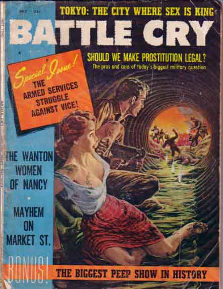 BATTLE CRY-7/1960-GOOD GIRL ART WAR COVR-ADVENTURE PULP G: Good
