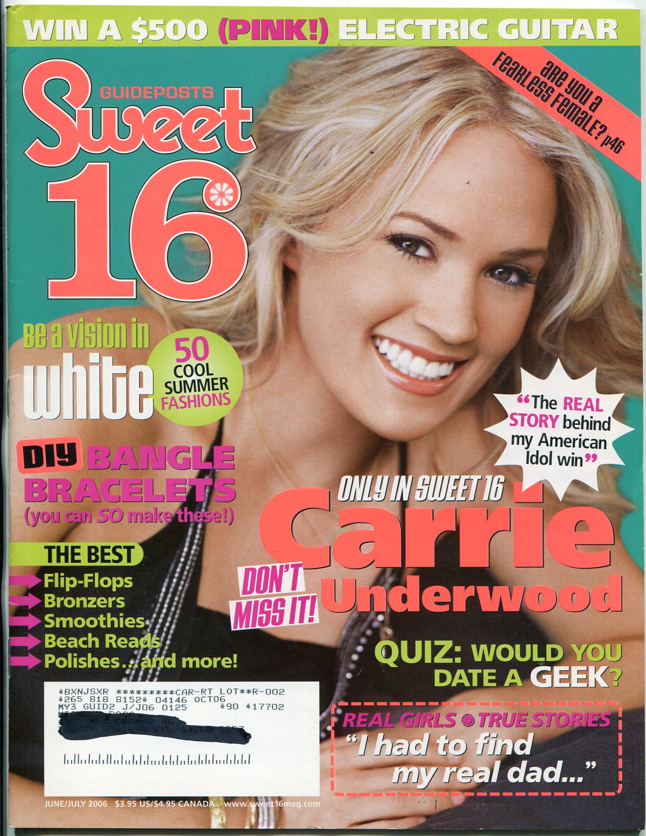 Sweet 16 Magazine June 2006- Carrie Underwood- Beauty- Fashion- Romance: ( 2006) Magazine\u0026nbsp;/\u0026nbsp;Periodical | DTA Collectibles, image size:1267x1639