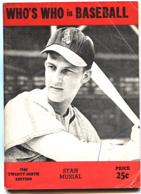 WHO?S WHO IN BASEBALL-1944-STAN MUSIAL COVER-STATS ON MANY TOP PLAYERS-MLB:  Very Good Softcover/Paperback (1944)