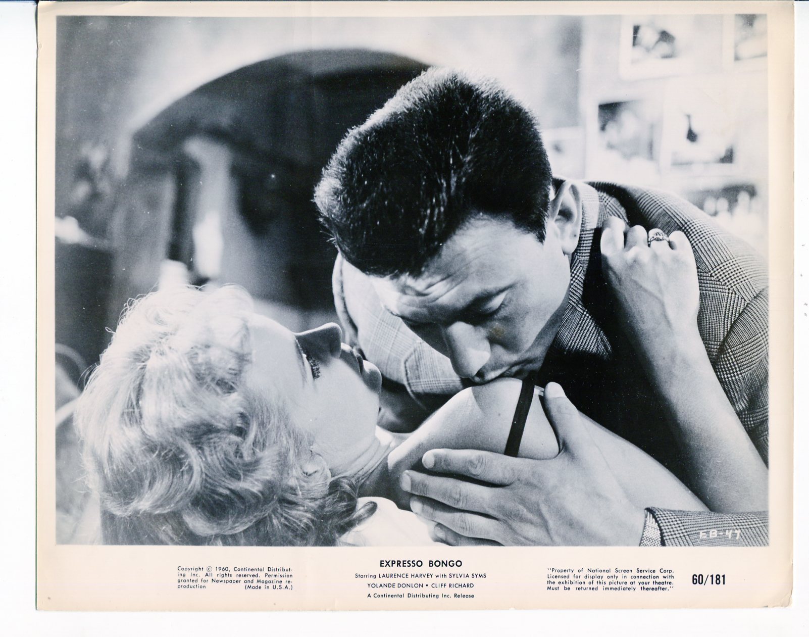 Expresso Bongo Laurence HarveySylvia Syms8x10B&WStill Photograph