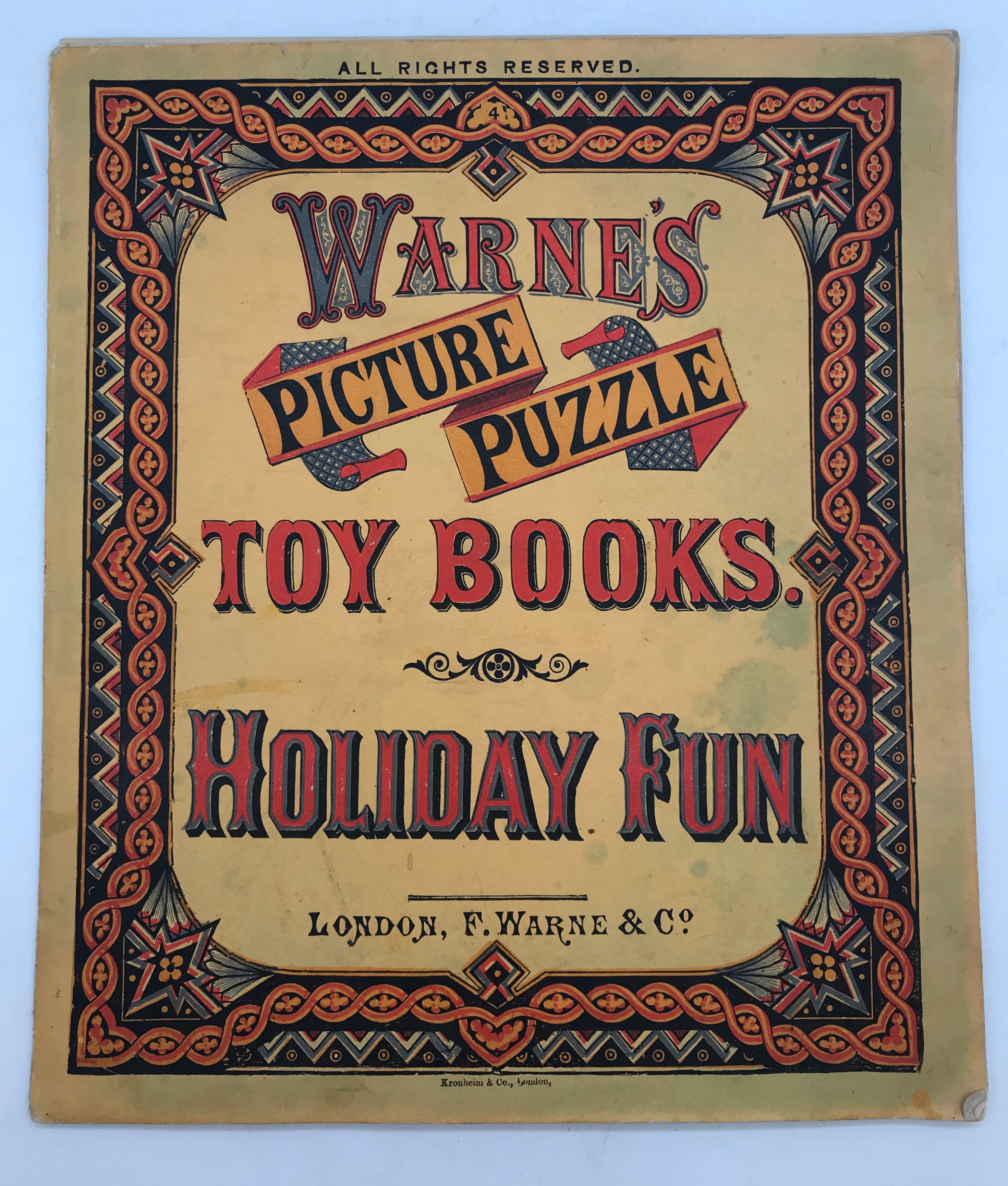 Warne's Picture Puzzle Toy Books. Holiday Fun by [ANON] Harrison