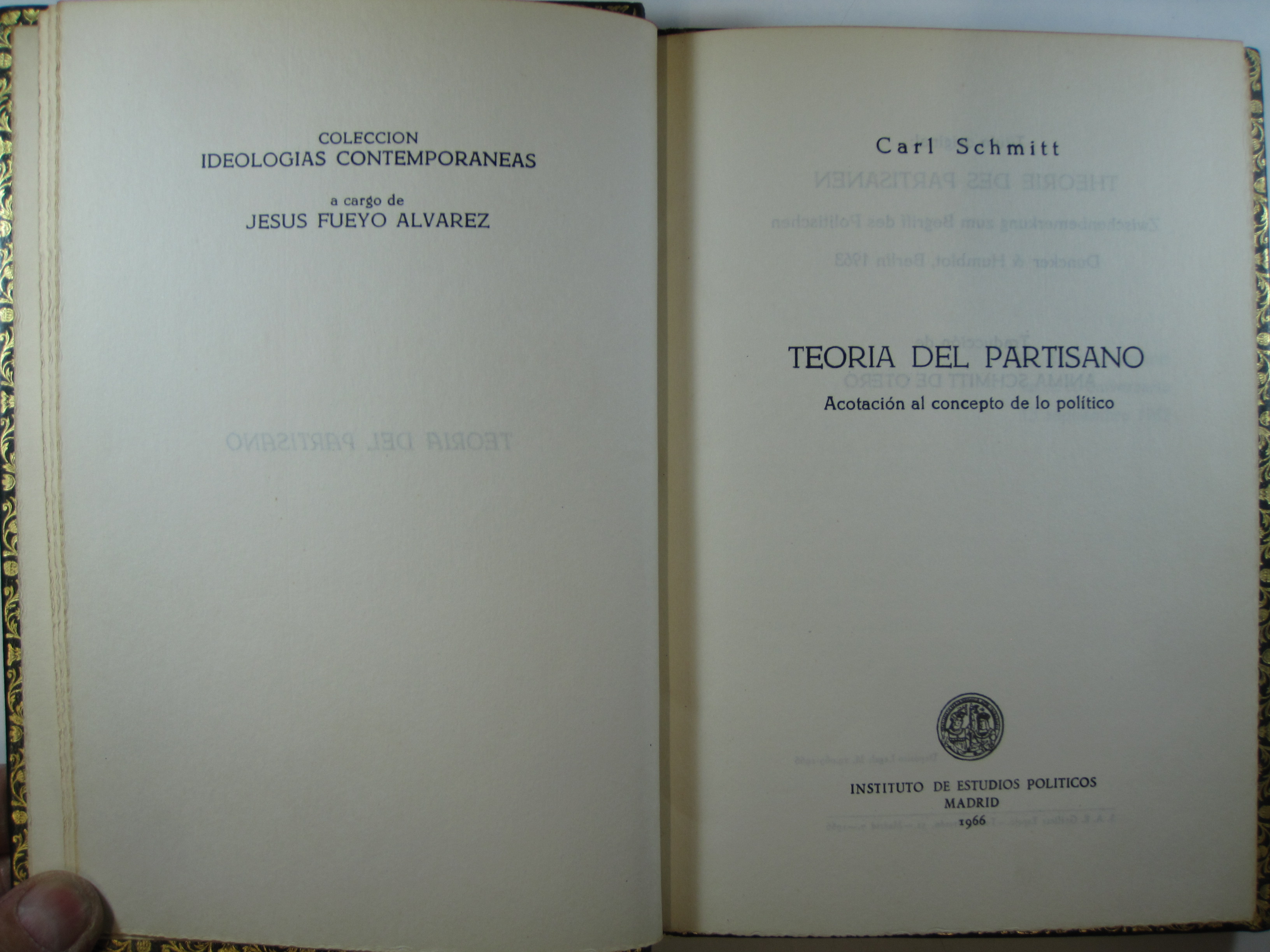 TEORIA DEL PARTISANO. ACOTACIÓN AL CONCEPTO DE LOS POLÍTICO. by CARL