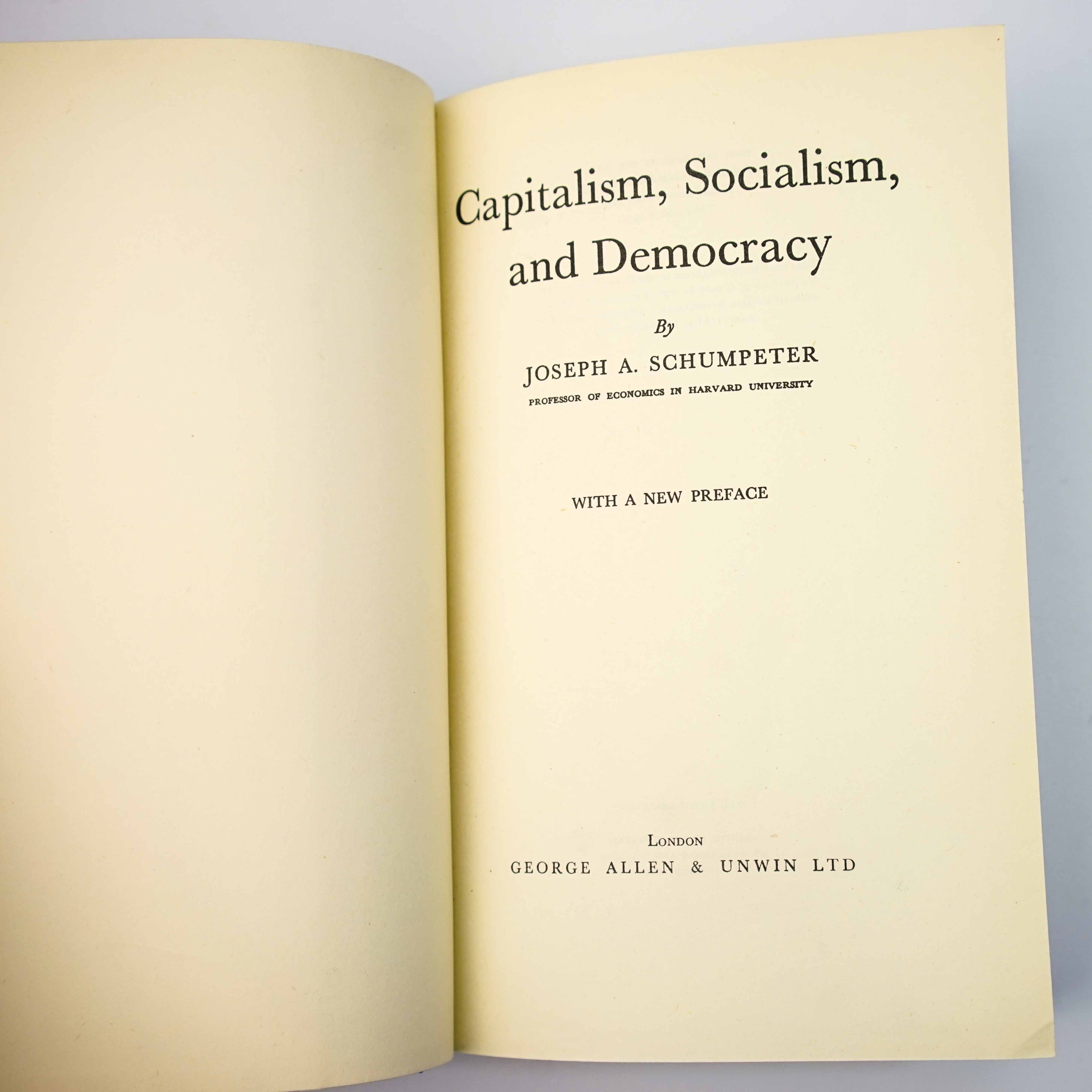 Capitalism Socialism and Democracy by SCHUMPETER, Joseph A.: Very Good ...