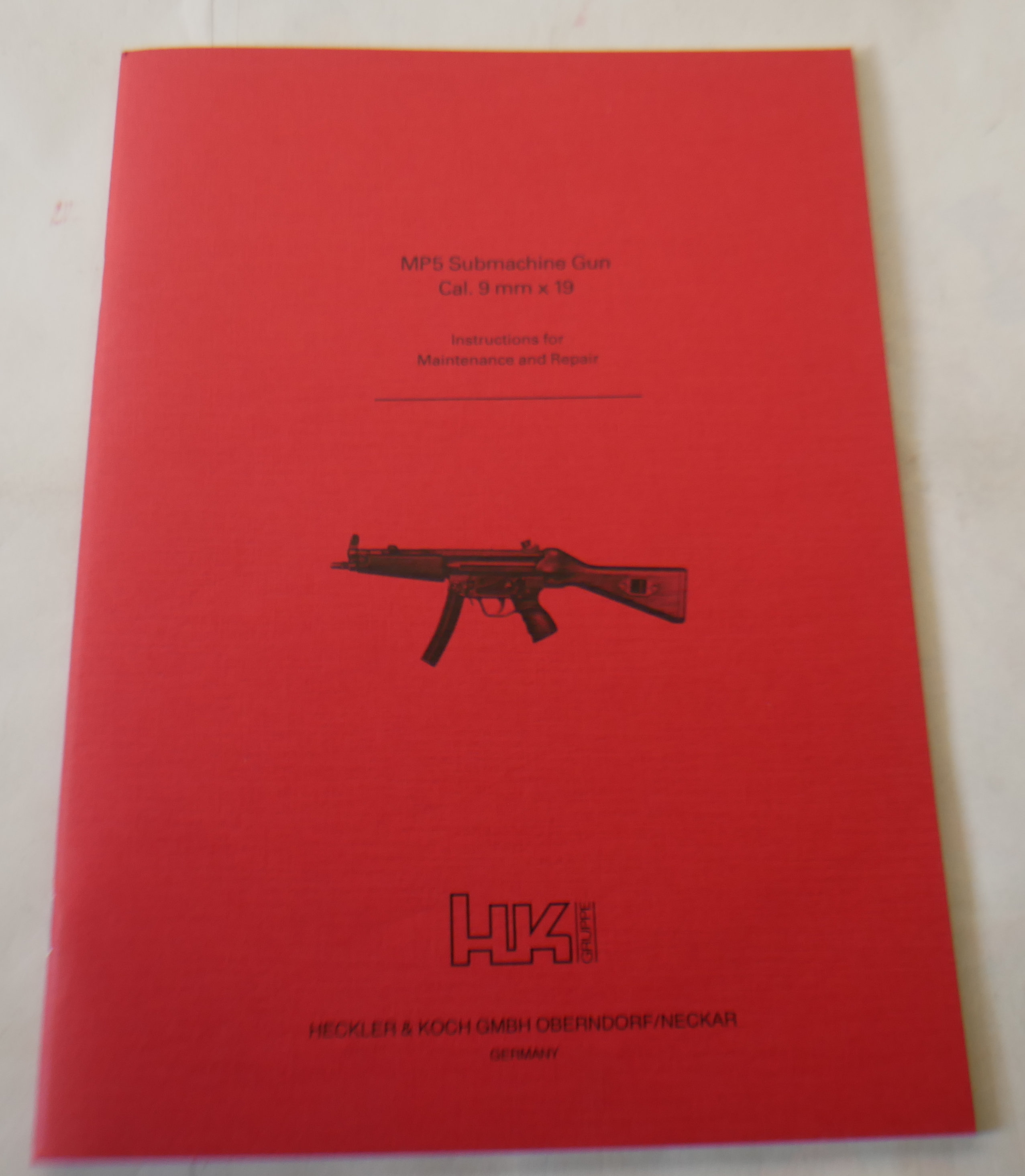 MP5 Submachine Gun Cal. 9mm x 19. Instructions for Maintenance and