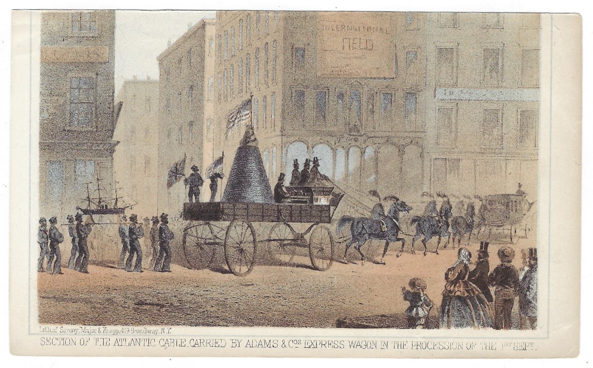 (New York). Section of the Atlantic Cable, carried by Adams & Cos Express Wagon in the procession of the Sept. MAJOR & KNAPP. [ ]