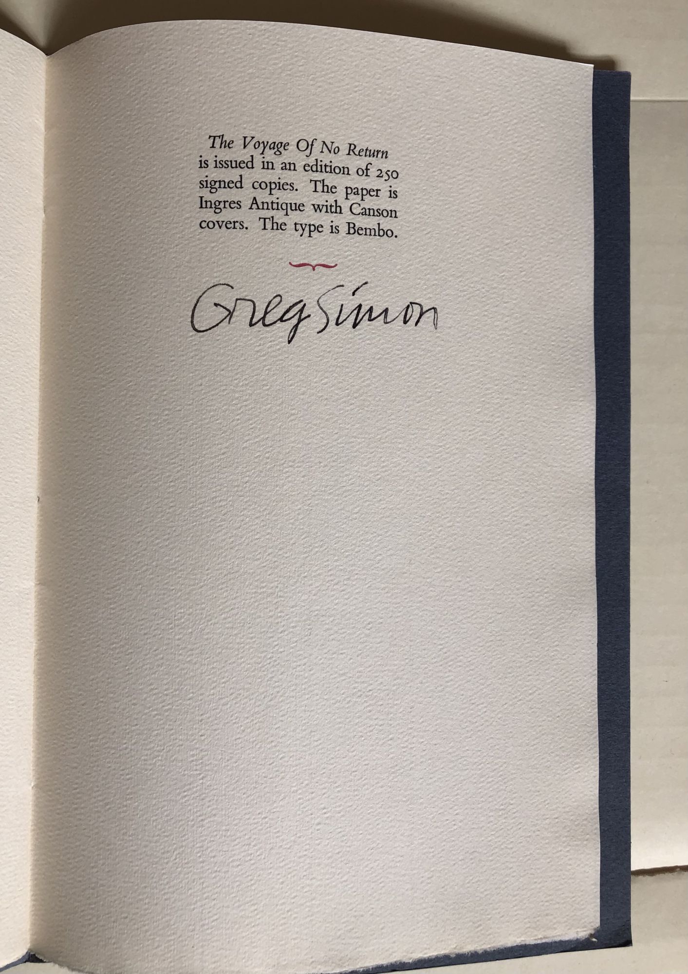 THE VOYAGE OF NO RETURN by Simon, Greg Near fine Softcover (1982