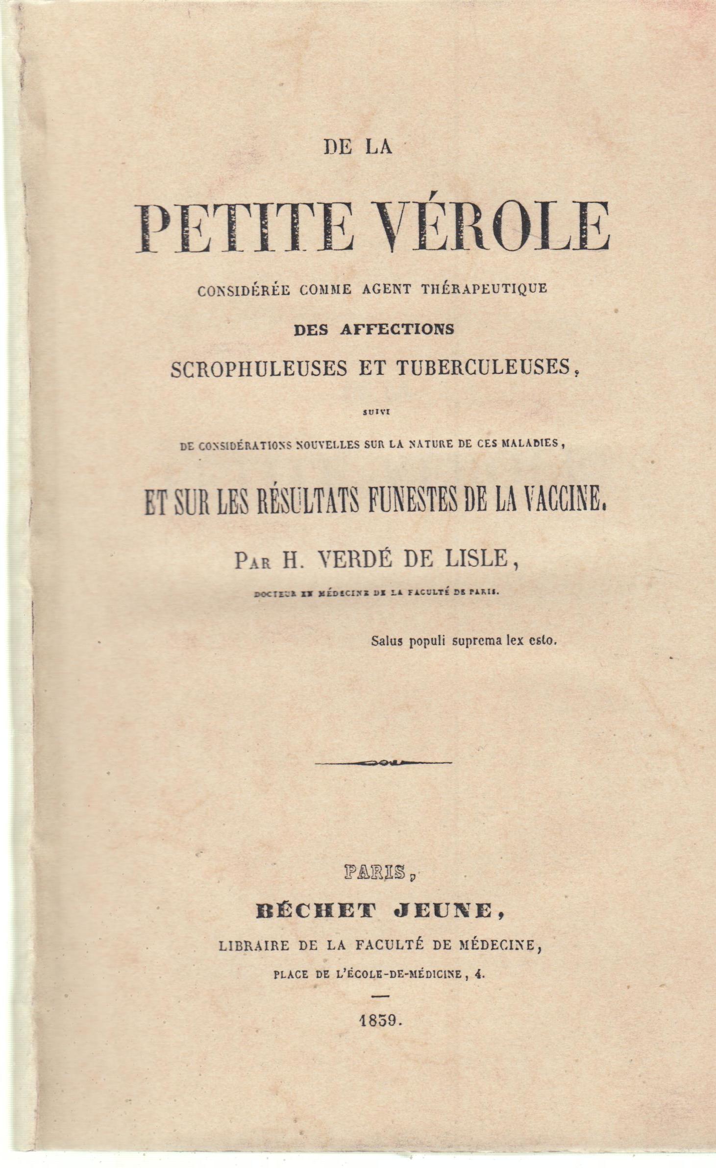 De la Petite Vérole considérée comme agent thérapeutique... Barnebys
