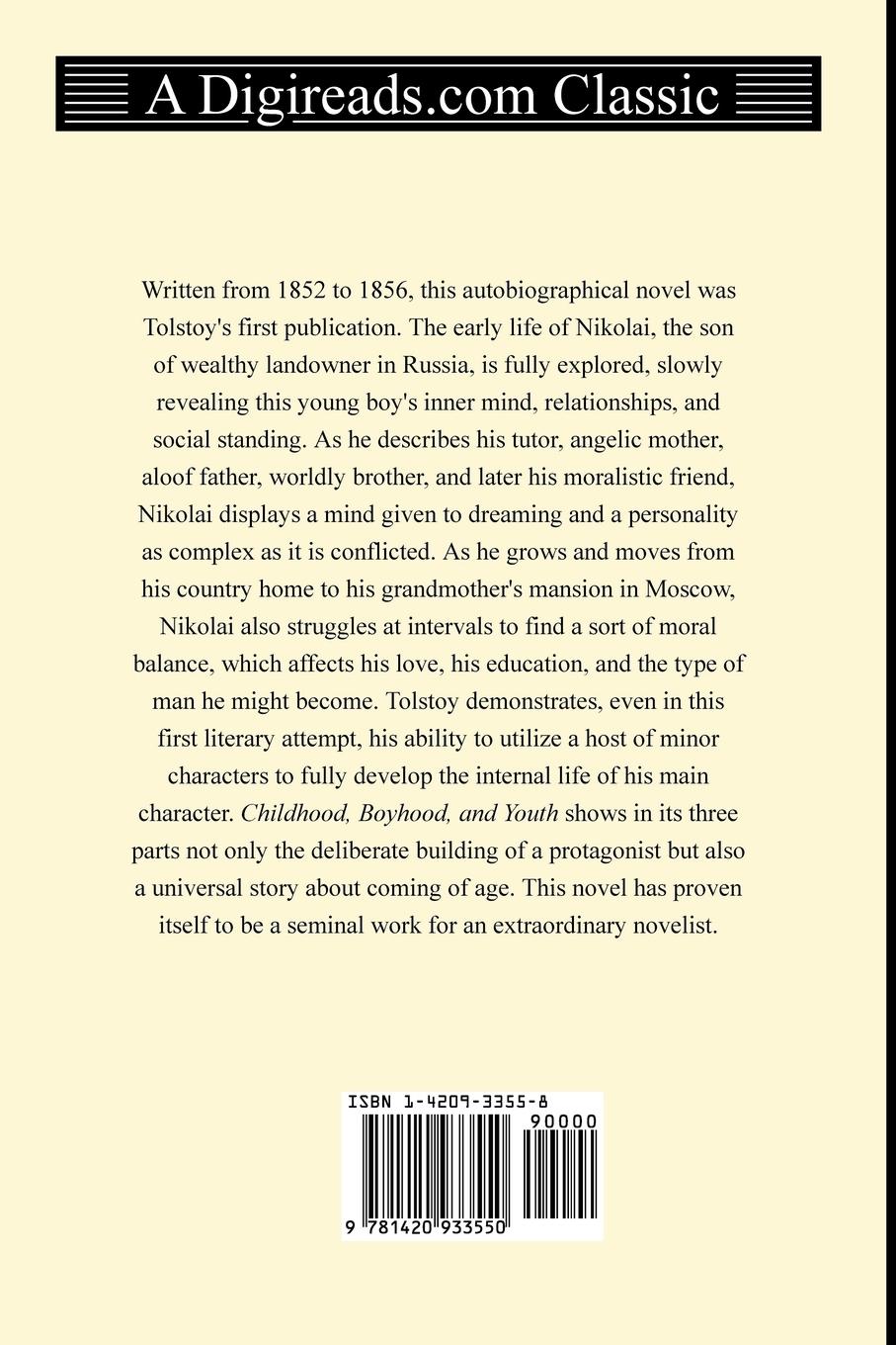 Tolstoy, L: Childhood, Boyhood, and Youth - Tolstoy, Leo