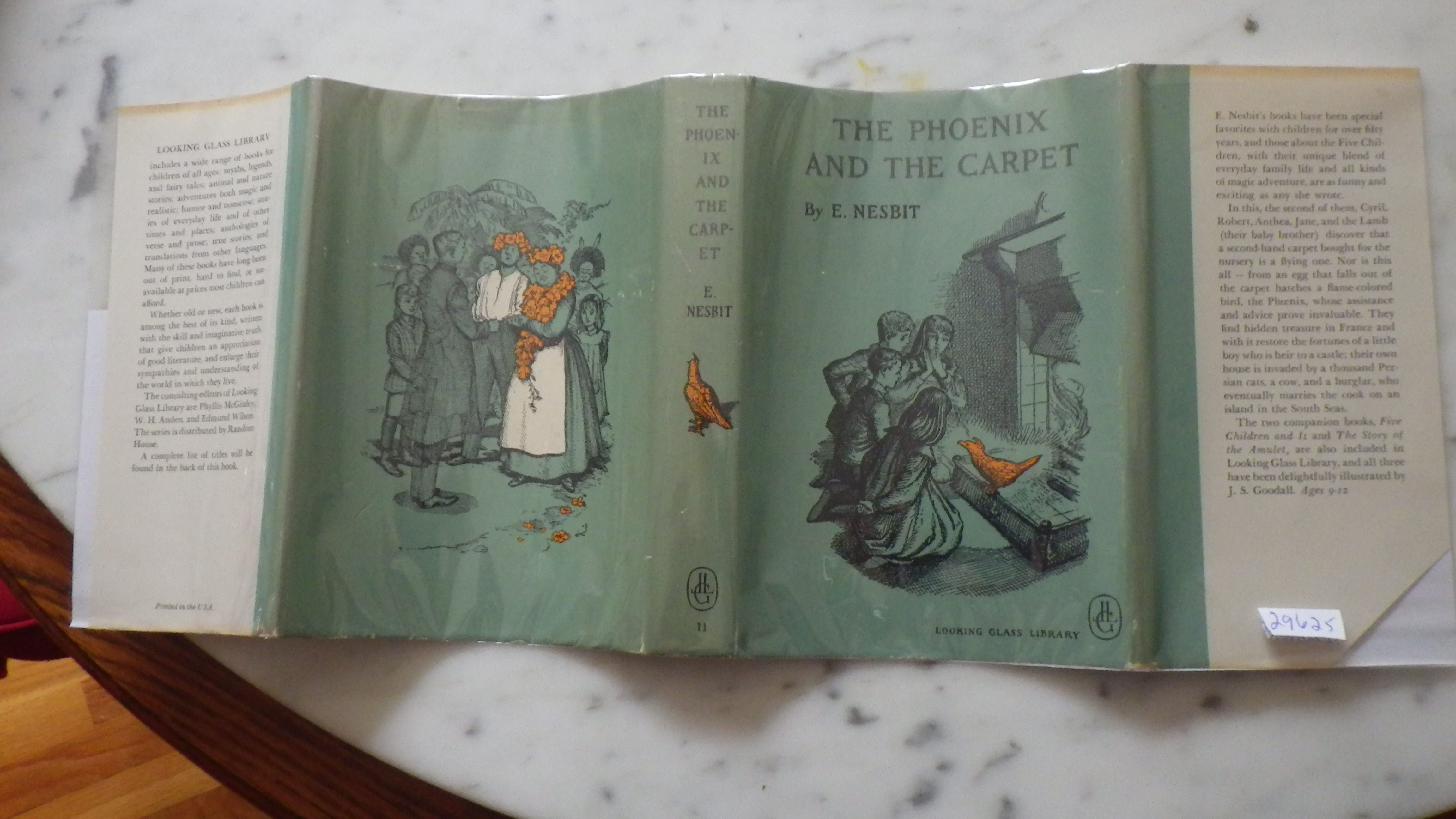 PHOENIX & THE CARPET BY E. NESBIT in COLOR Dustjacket SERIES #11 ON DJ SPINE Looking Glass Library , IN THIS 5 children CYRIL, Robert, Anthea, Jane &